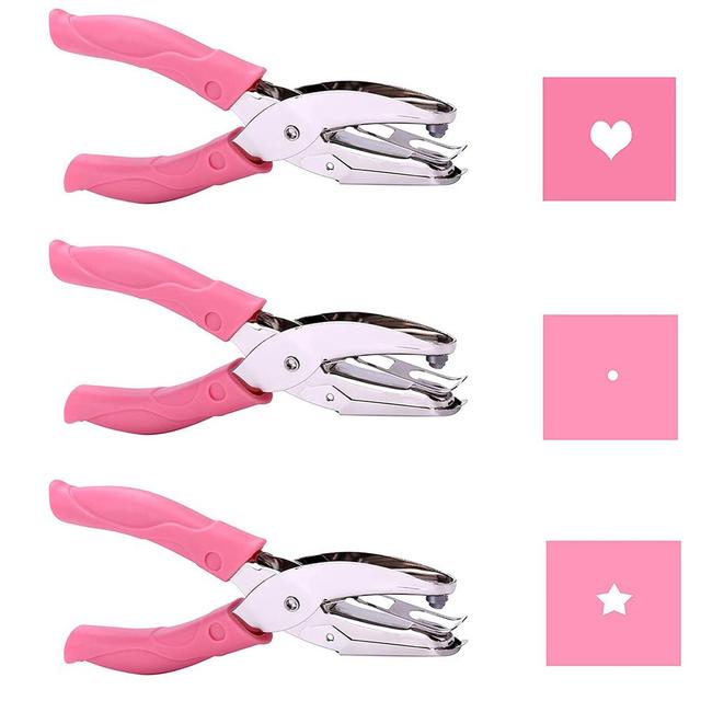 6.3 Handheld Hole Punch Round Star Heart Shaped Hole Thickened Leather  Case For Paper Leather Craft